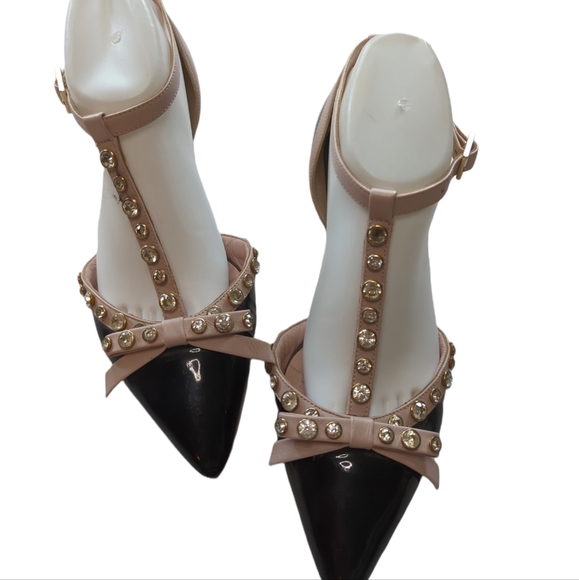 kate spade Shoes - KATE SPADE NEW YORK Becca Jewelled T-Strap Ballerina Flat Size 8.5 Retail $500